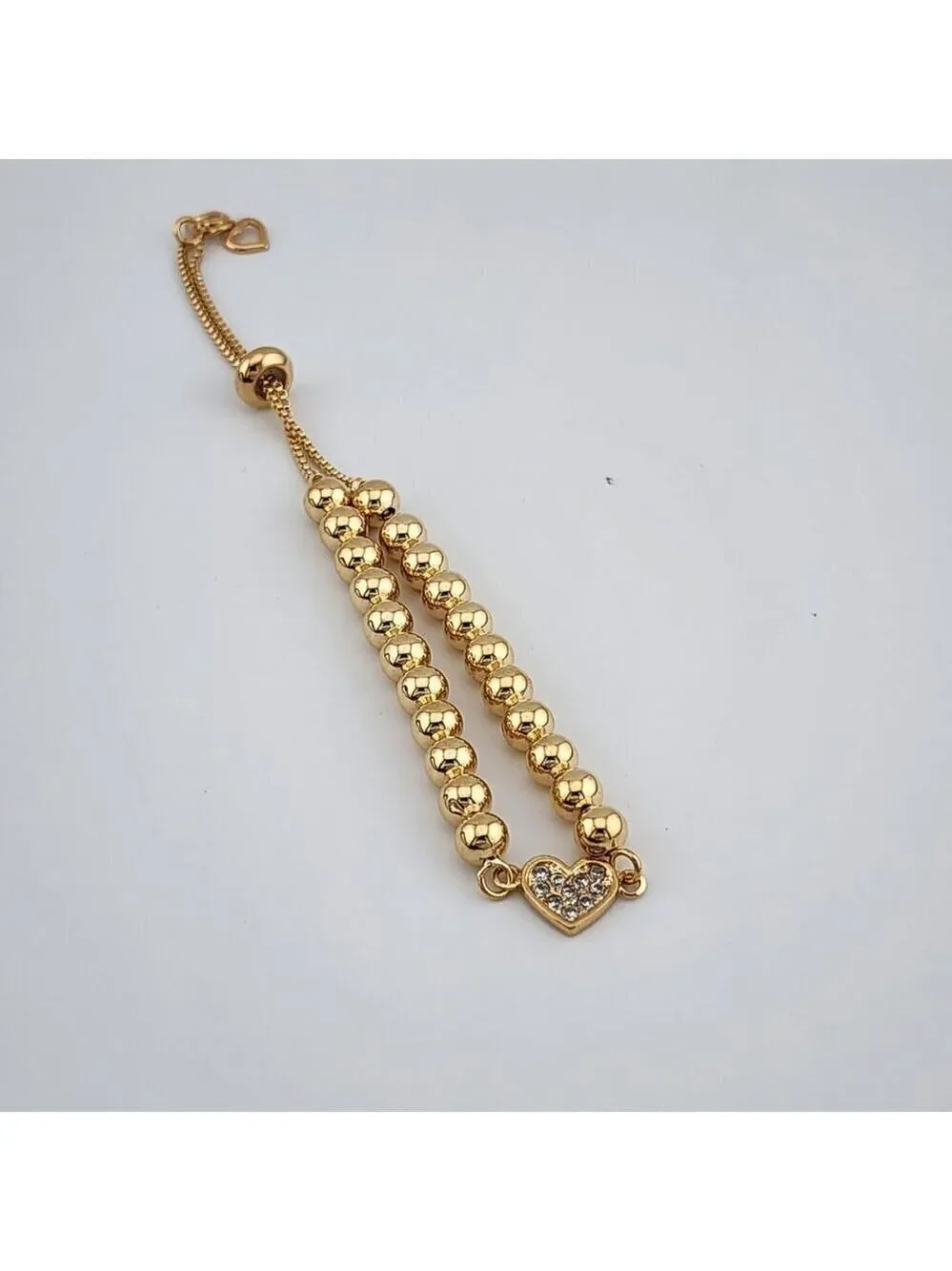 Brand New Brazilian 18k Gold Filled Adjustable Heart Bracelet